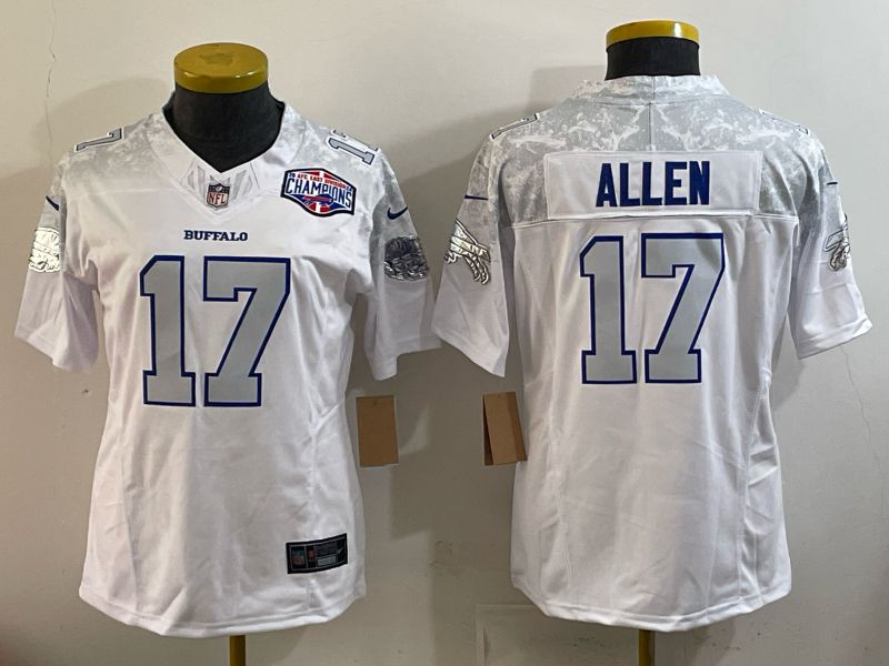 Women 2025 Buffalo Bills #17 Allen white 5th generation Throwback Nike Limited NFL Jersey style 003->women nfl jersey->Women Jersey